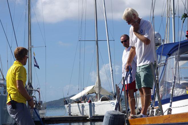 Andy tying up dock lines. © World Cruising Club http://www.worldcruising.com